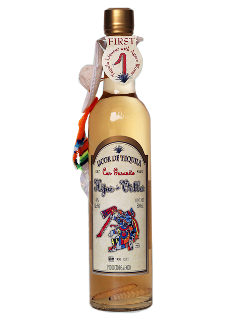LICOR DE TEQUILA “HIJOS DE VILLA” CON DOS GUSANITOS 
